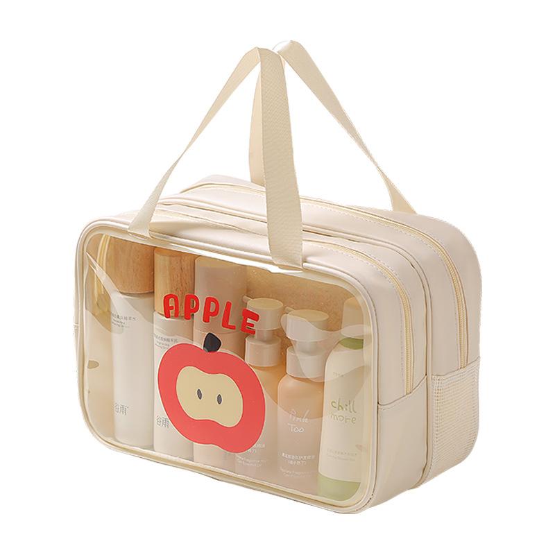 New Transparent Waterproof Travel Toiletry Bag Portable Dry Wet Separation Organizer for Toiletries Cosmetics