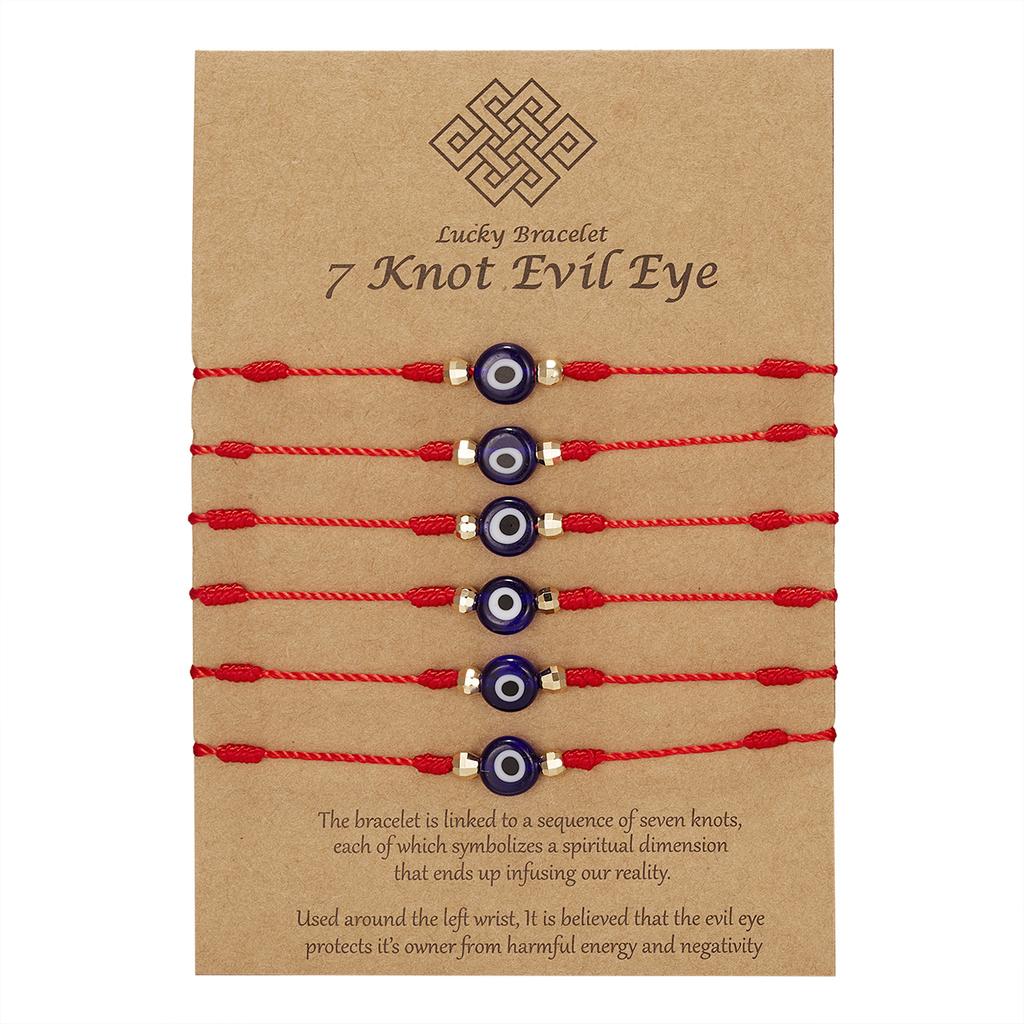 6Pcs/Set Handmade Turkish Lucky Evil Eye Bracelets For Women Men Blue Eyes Braided Red Rope Lucky Bracelet Friendship Jewelry