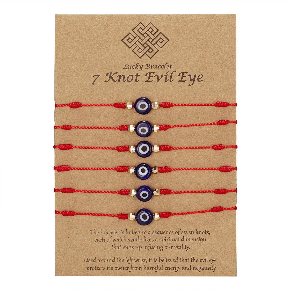 

6Pcs/Set Handmade Turkish Lucky Evil Eye Bracelets For Women Men Blue Eyes Braided Red Rope Lucky Bracelet Friendship Jewelry