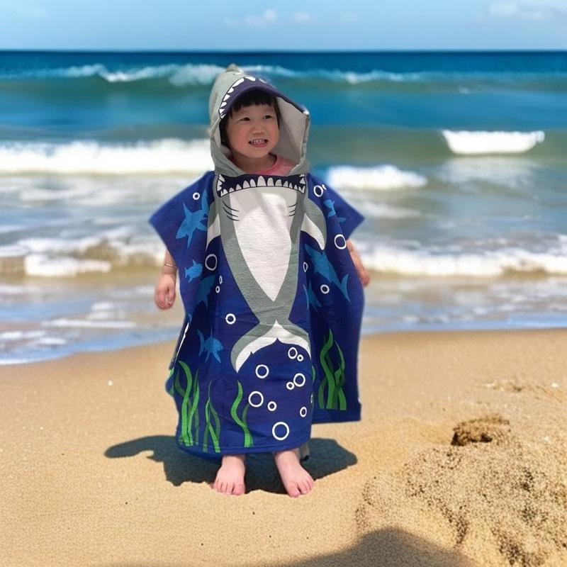 Children's Microfiber Hooded Bath Towel Cloak - Quick-Dry & Absorbent