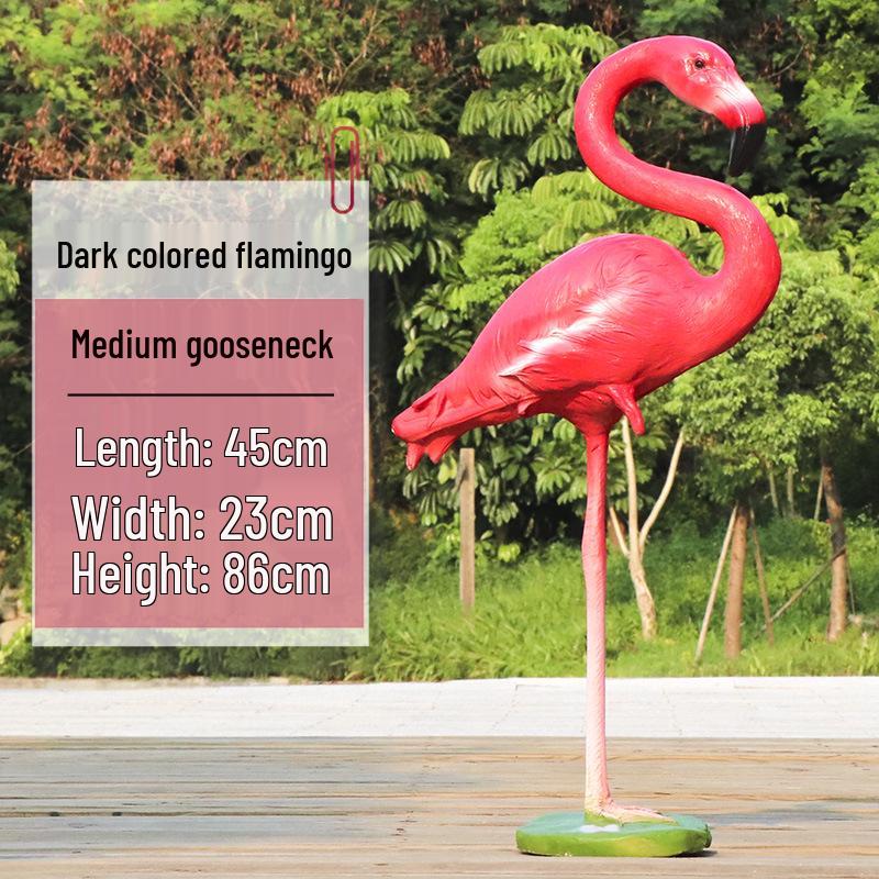 Fiberglass Flamingo Sculpture for Garden and Pond Decorations