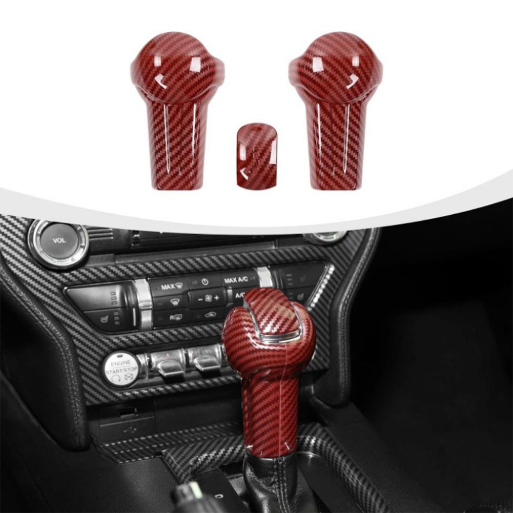 Gear Shift Knob Cover Trim For FORD For MUSTANG 2016 Car Gear Shift Knob Head Cover Interior Accessories