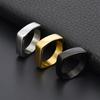 Accessories 6MM Wide Square Design Glossy Ring Couple Jewelry Simple High-end Square Ring