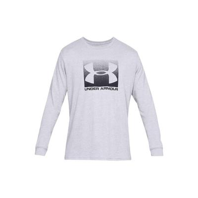 Straight Fit Long Sleeve Logo Print Sports Crew Neck T-Shirt American Vintage Men Tops Modern-Gray 1329586-037