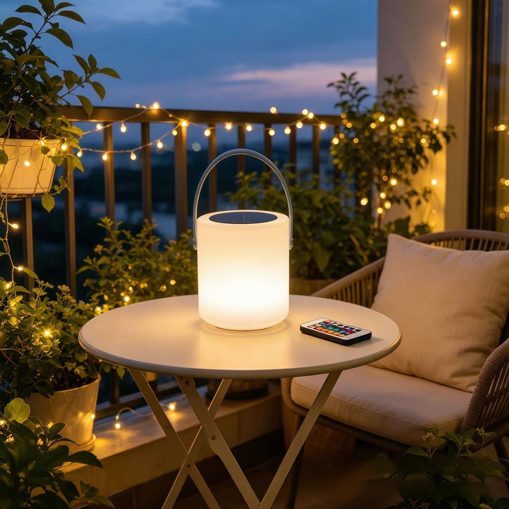 Solar-powered Rechargeable LED Touch Control Dimmable Portable Desk Lamp Small Night Light 16 Colors RGB for Outdoor Camping