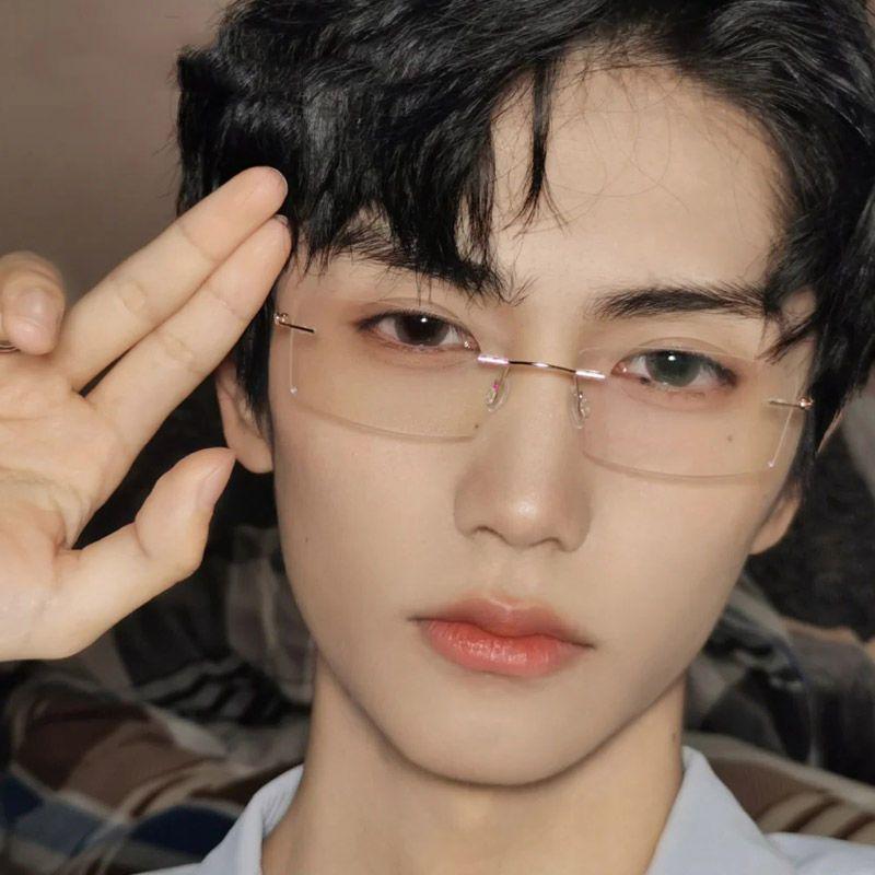 Ultra-Light Rimless Square Glasses for Women: Anti-Blue Light, High-Intelligence, Prescription-Ready