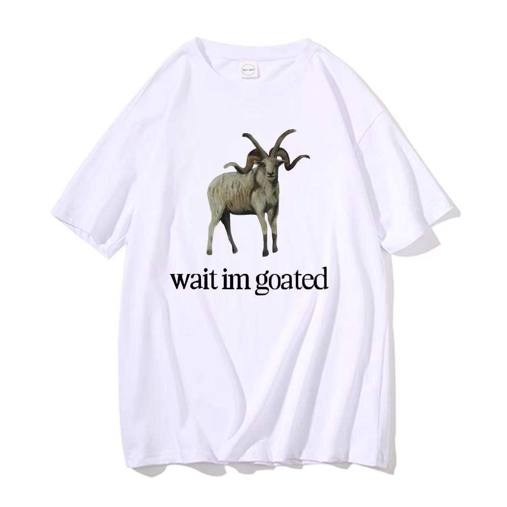 

Singer Alex G Wait Im Goated Graphic T-shirt Funny Goat Meme Print Tshirt Unisex Pure Cotton Tees Men Oversized T-shirts Tops 5XL різнокольоровий