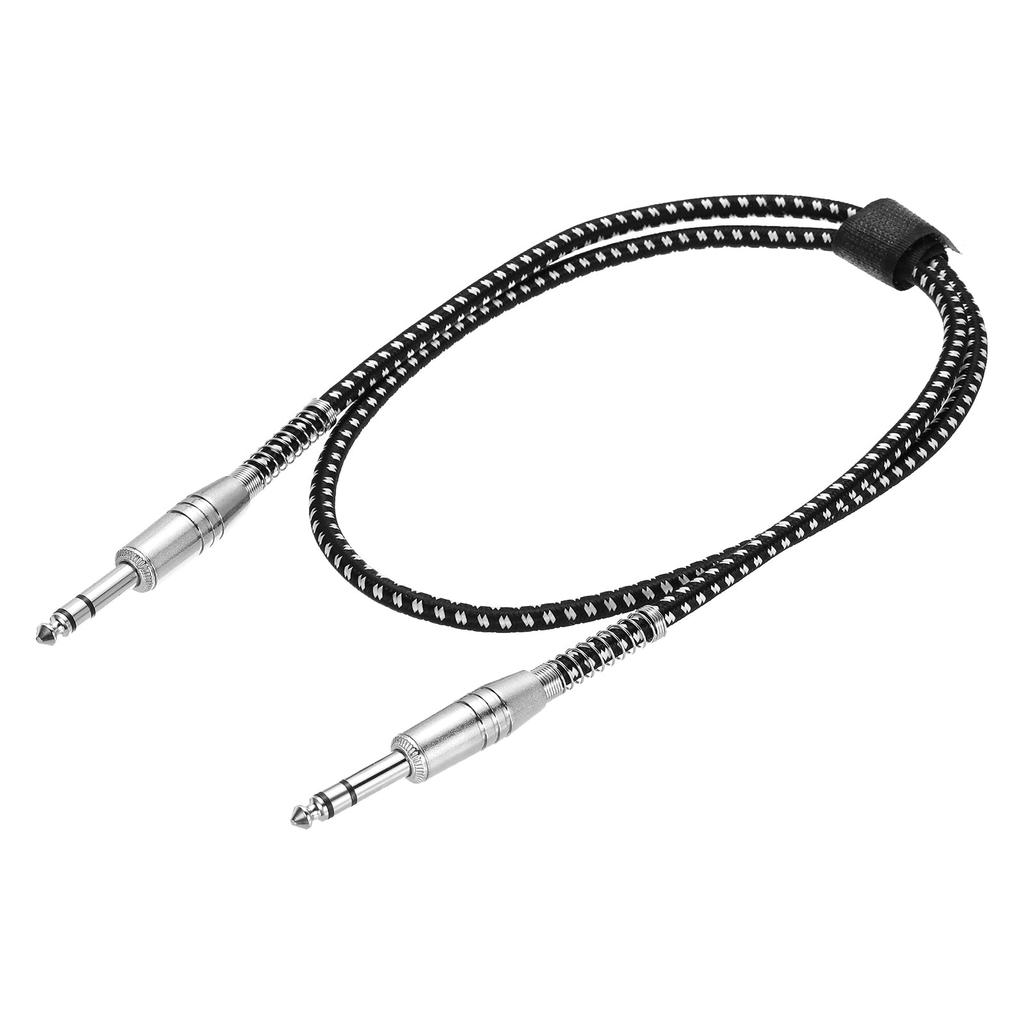 uxcell Guitar Instrument Cable, 3 Feet 14" to 14" Straight Electric Guitar Jack Cable Wire for Guitar and Bass, Black and White