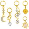 5 Pcs Stainless Steel Fake Belly Button Rings Dangle Non Piercing Belly Button