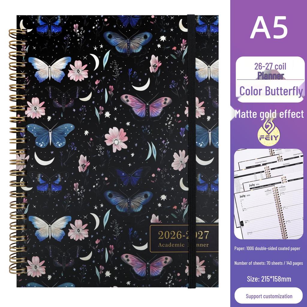 A5 Spiral Notebook: Customizable English Weekly Planner