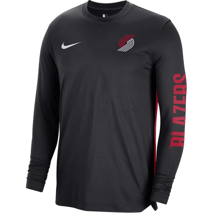 

Nike Portland Trail Blazers Comfortable Soft Crew Neck Pullover Long Sleeve T-Shirt Unisex Tops Black FB3491-010 L