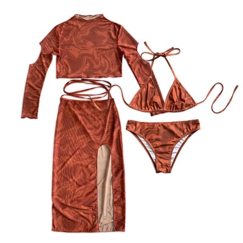 Long-sleeve Skirt Outerwear Swimsuit Split Bikini