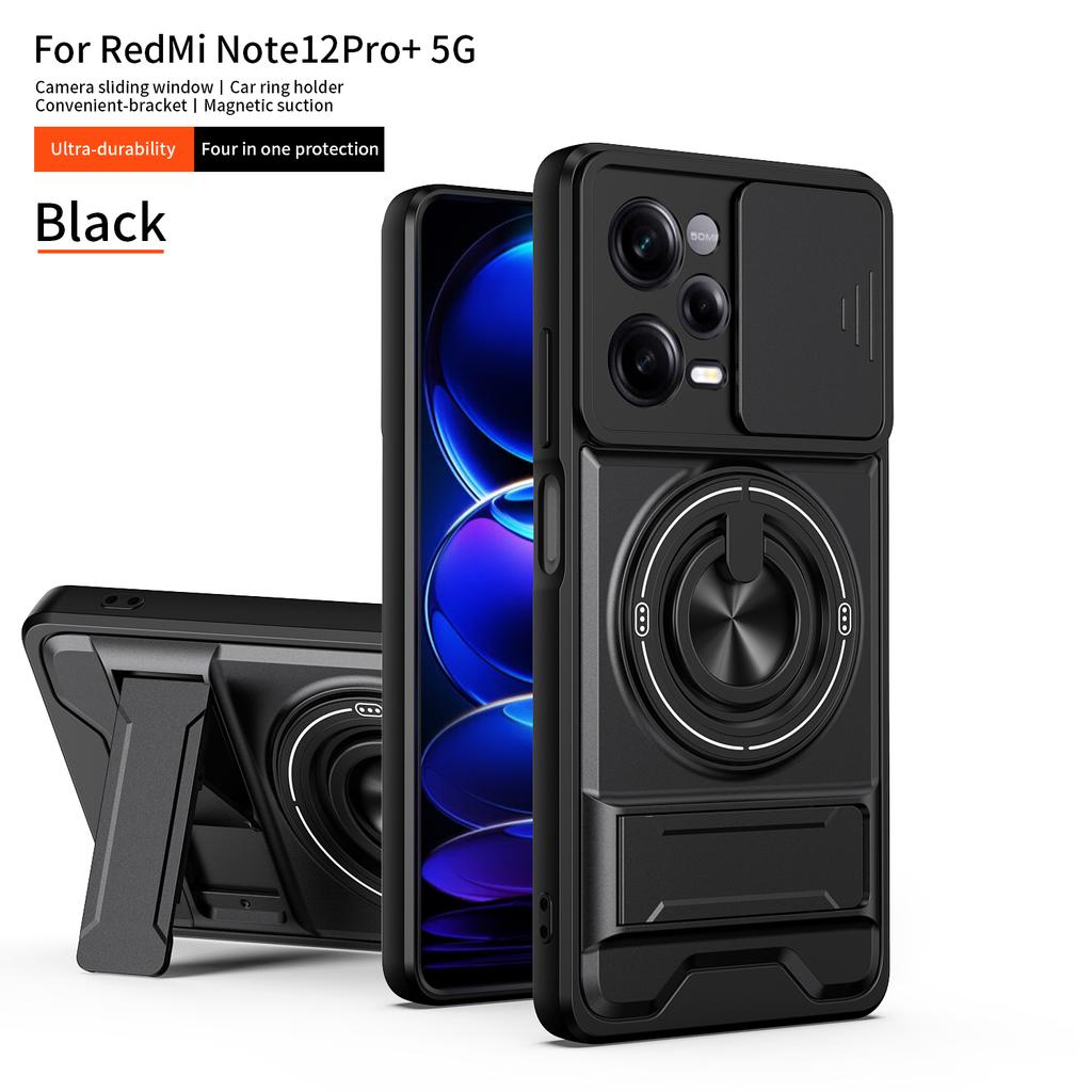 For Redmi Note 12 Pro+ Case Redmi Note 12 Pro Plus Cover Magsafe Magnetic Fold Holder Military Armor Camera Protection Cover