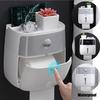 Wall-mounted Press-open Waterproof Double-deck Paper Towel Boxes Toilet Belts Drawers and Shelves