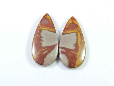 20Cts. Natural Noreena Jasper (13mm X 27mm Each) Pear Cabochon Match Pair SK-2717