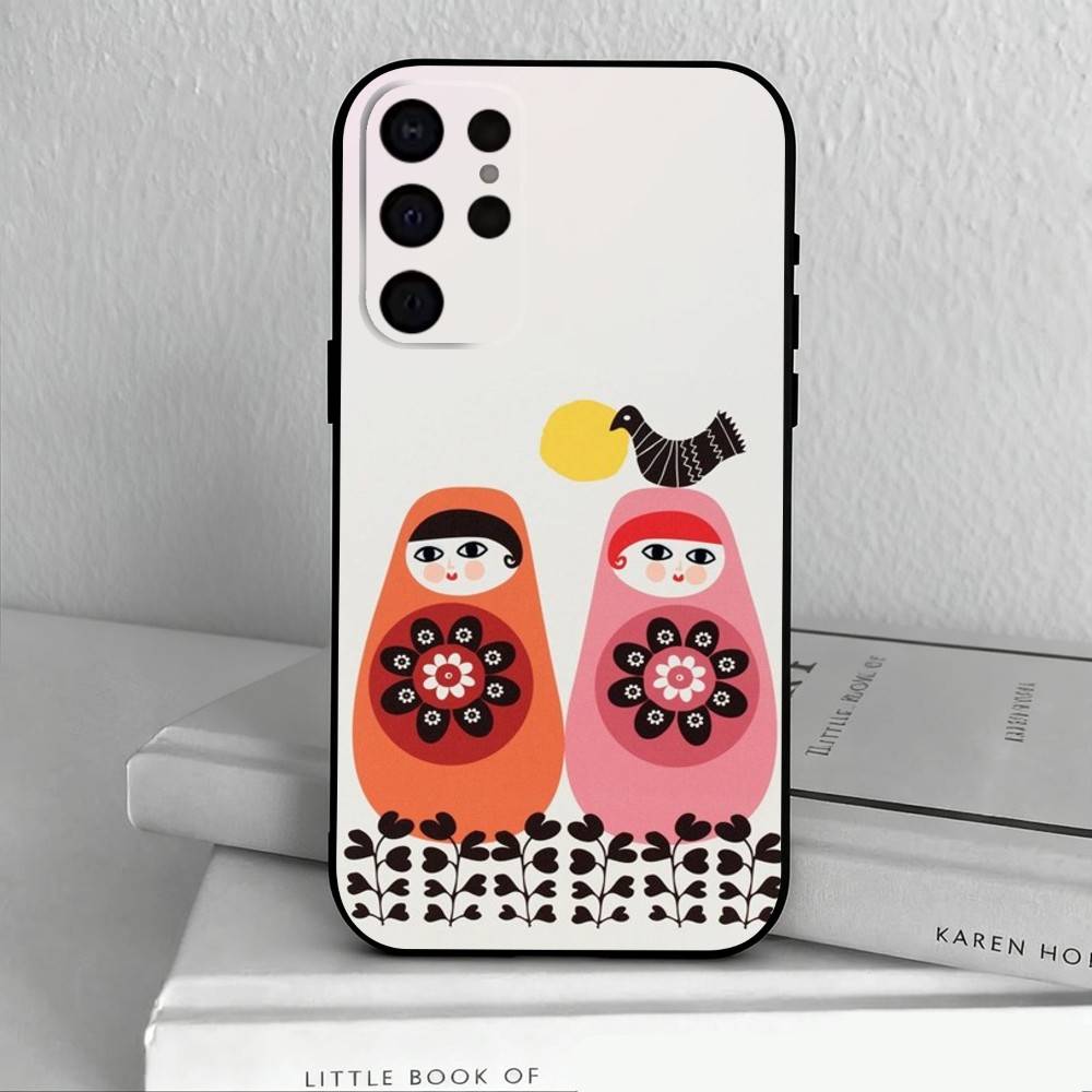 R-Russian Art M-Matryoshka   Phone Case For Samsung S25,S24,S21,S22,S23,S30,Ultra,S20,Plus,Others Soft Black Case