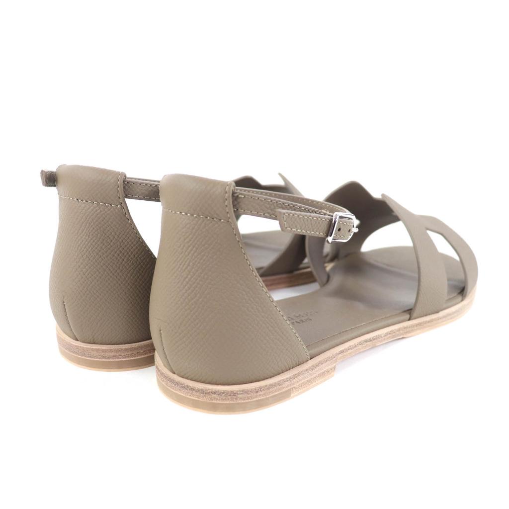 Excellent HERMES Sandals Santorini Epsom Leather Women 38 Used