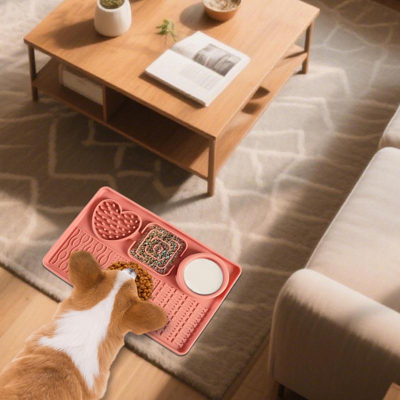 Lick Pads For Dogs Silicone Puppy Licking Mat Non-slip Slow Feeder Bowl Interactive Puzzle Toy For Mental Stimulation Sensory