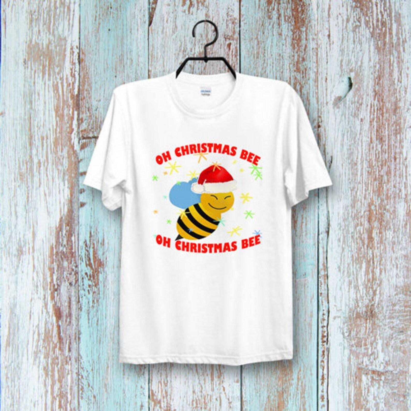 Oh Christmas Bee T-Shirt Xmas New year Cool Ideal Tee Top Poster shirt for Ladies and Gentlemen XL