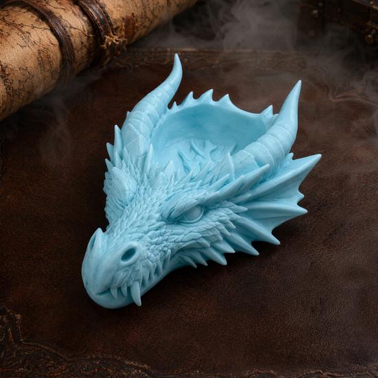 3D Printed Dragon Head Storage Tray 4.17" X 1.89" Desktop Jewelry Organizer Gothic
