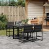 VidaXL Garden Dining Set with Cushions 5 Pcs Black Textilene, Outdoor Dining Set, Dining Furniture of 3295073