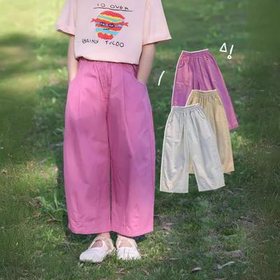 Girls' Lightweight Summer Casual Pants: Wide-Leg Mosquito-Repellent Pants, Loose-Fitting Long Pants for Babies