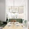 American style modern light luxury Chandelier brass candle Chandelier Restaurant Hotel room decoration ceiling hanging lamp