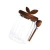 Airtight Glass Container with Wooden Lid for Food Storage