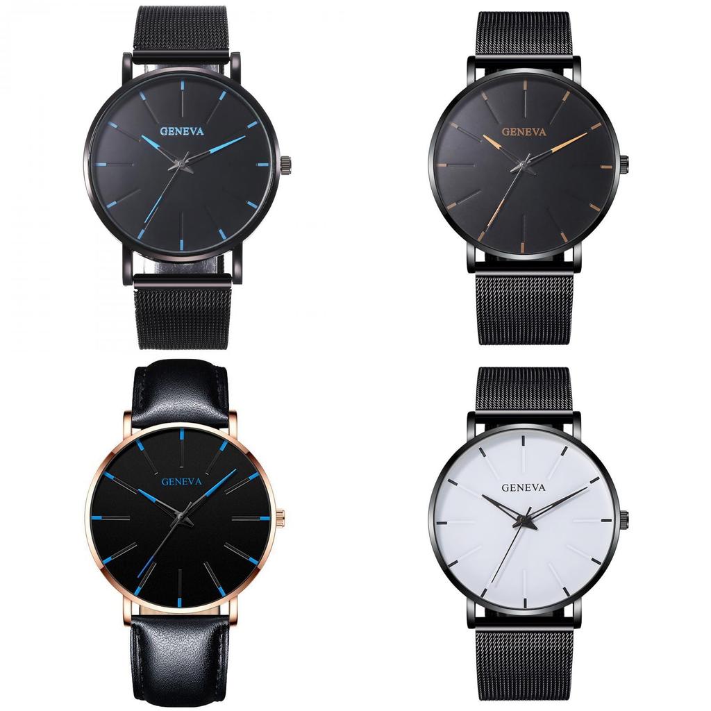 Geneva Mens Quartz Watch Alloy Band With Decorative Dial For Casual Wear