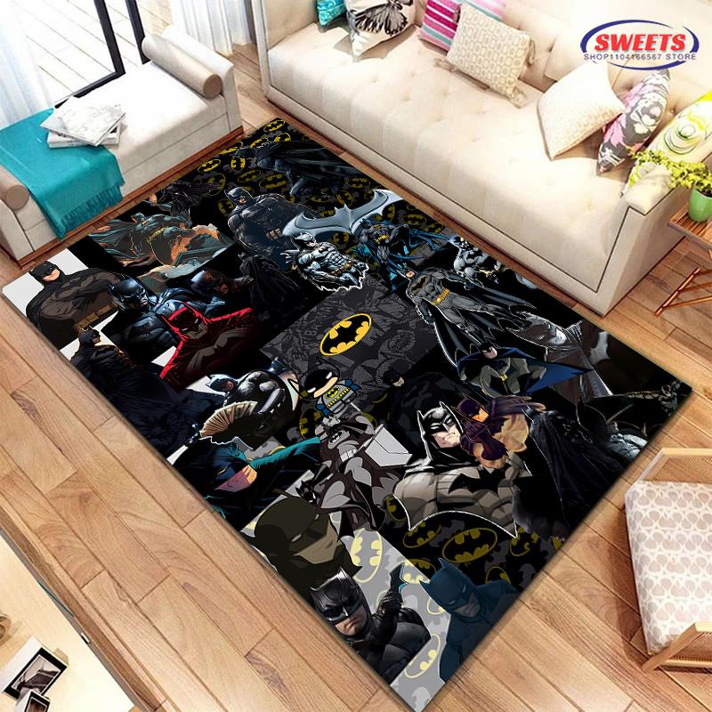 Koberec s motivem loga Batmana č. 2, podložka do obývacího pokoje, ložnice, k posteli, pohodlný protiskluzový odolný koberec, moderní jednoduchý styl, pratelný koberec