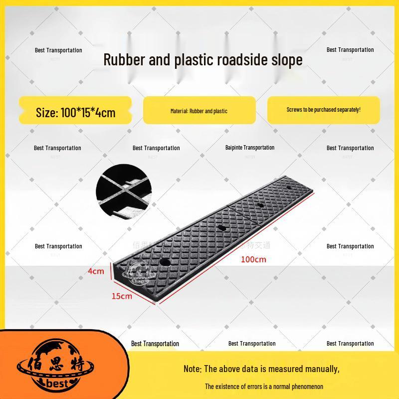 Household Rubber Threshold Ramp for Curbs and Slopes: Car and Road Edge Climbing Pad