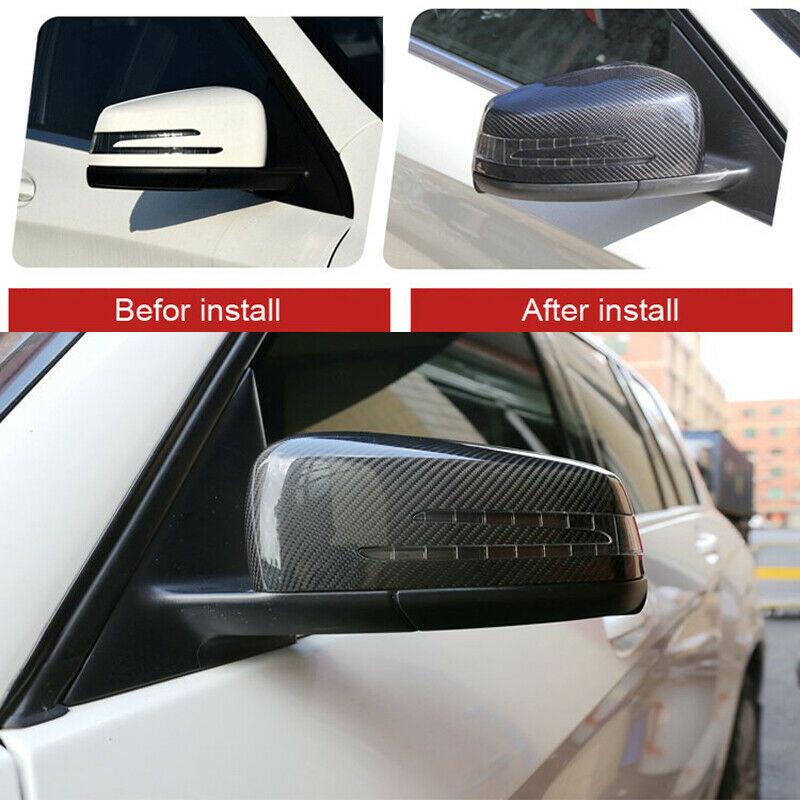 For Mercedes Benz A B C Class W176 W246 W204 Car Door Side Mirror Shells Carbon Fiber Rearview Mirror Cap Exterior Parts