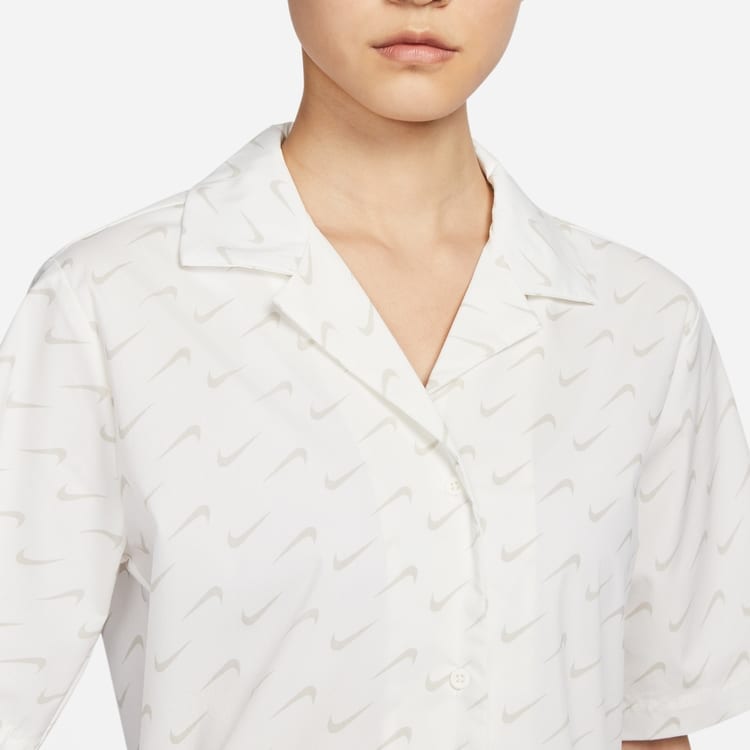 Nike Shirts Women's Sail White Cuban Collar Moderate DV7931-133