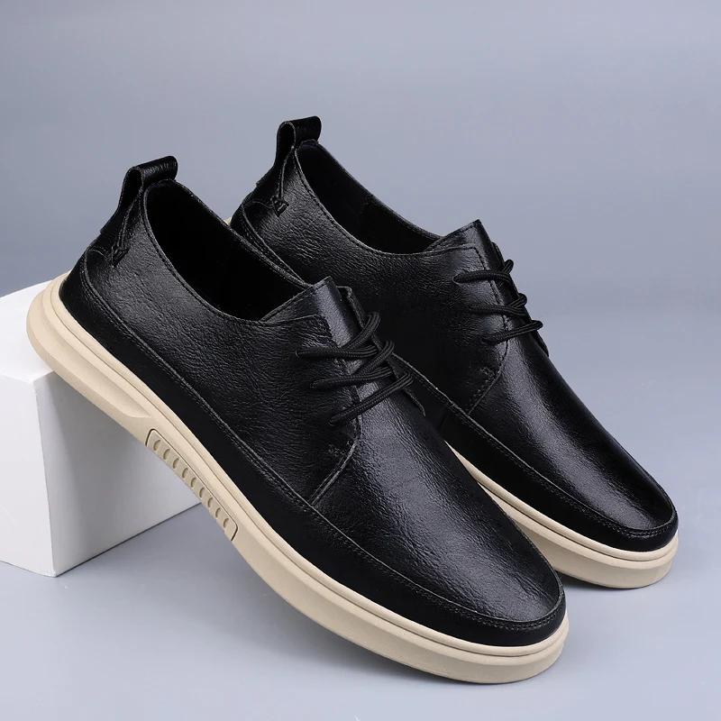 Модные мужские туфли на плоской подошве — фото 2