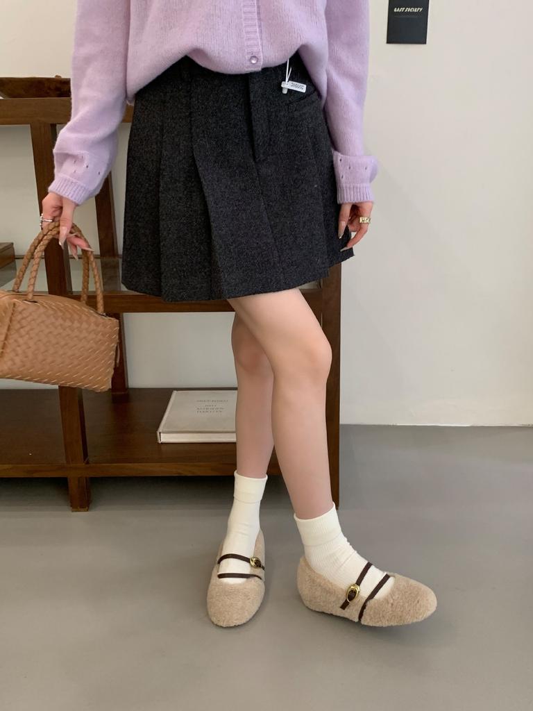 2025 new Mary Jane shoes soft sole Mori series sweet belt buckle Mao Mao shoes inner height increase