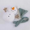 Cute, fluffy Christmas snowman plush toy cushion with a hat and scarf. Soft to the touch, perfect for kids and adults. A great birthday or Christmas