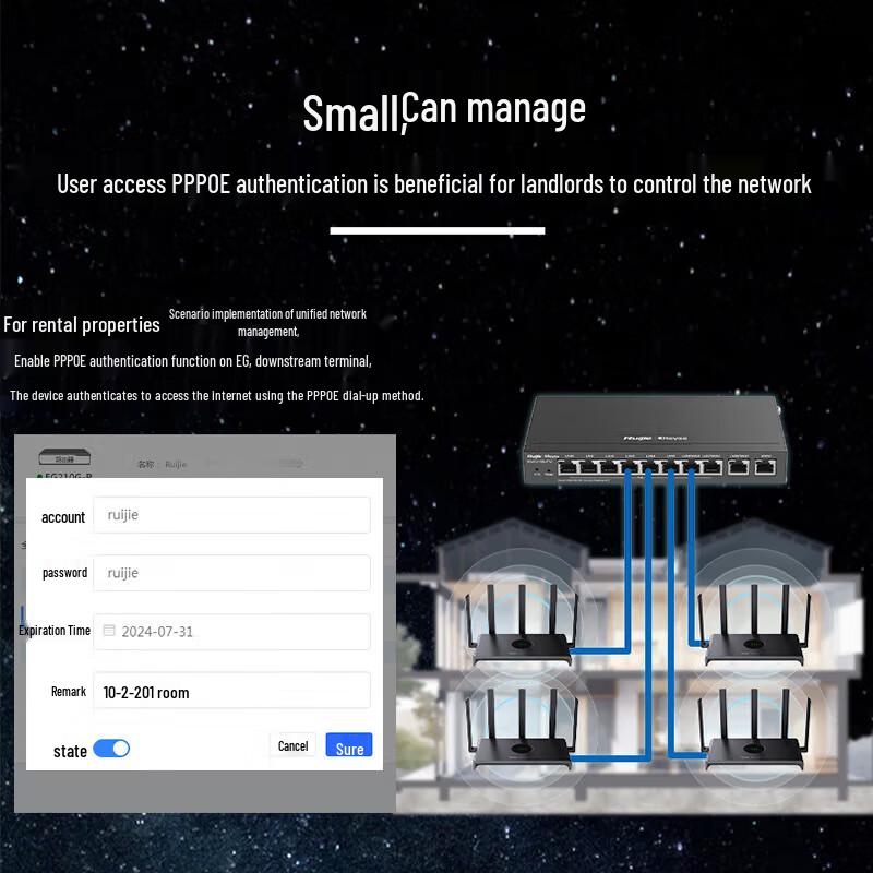 Ruijie RG-EG110G-P V2 8-Port Gigabit PoE Enterprise Router (CN-Version)