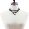Black Gothic O Chain choker collar harajuku Punk Choker women girls black leather chocker emo Kawaii witch jewelry