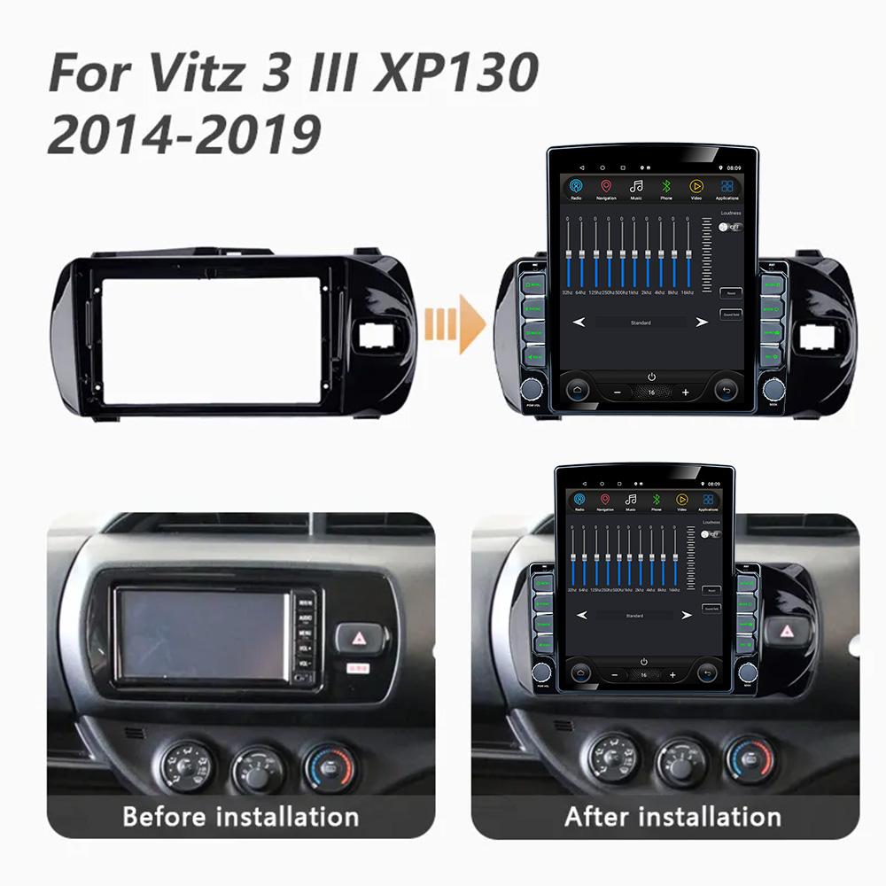 9.7" Vertical Style Tesla Screen Android Car Radio For Toyota Vitz 3 III XP130 2014-2019 Navigation GPS Multimedia Player