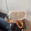Simple Solid Color Letter Embroidery Women Casual Square Bag For Daily Use