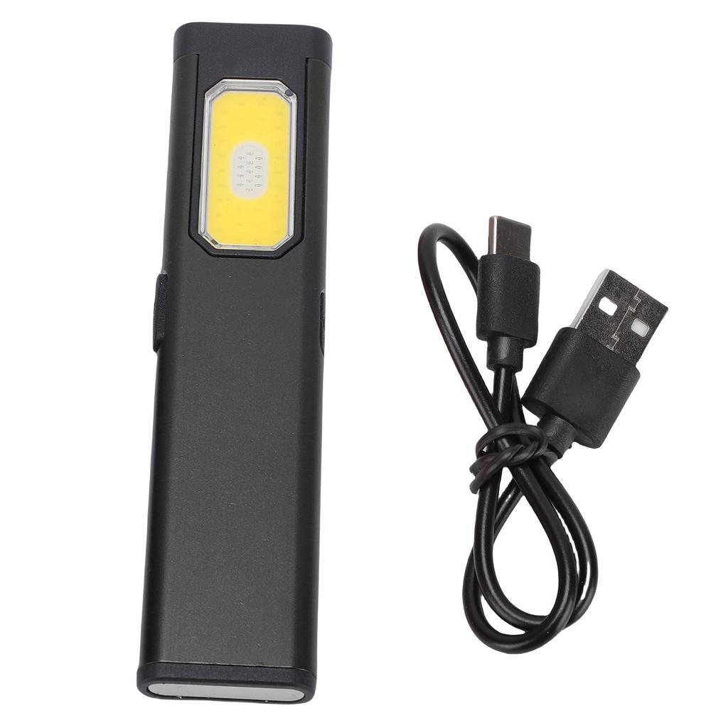 Magnetic EDC Flashlight Waterproofing 5 Gears Lighting Adjustable Portable Flat Pocket Flashlight for Camping Black