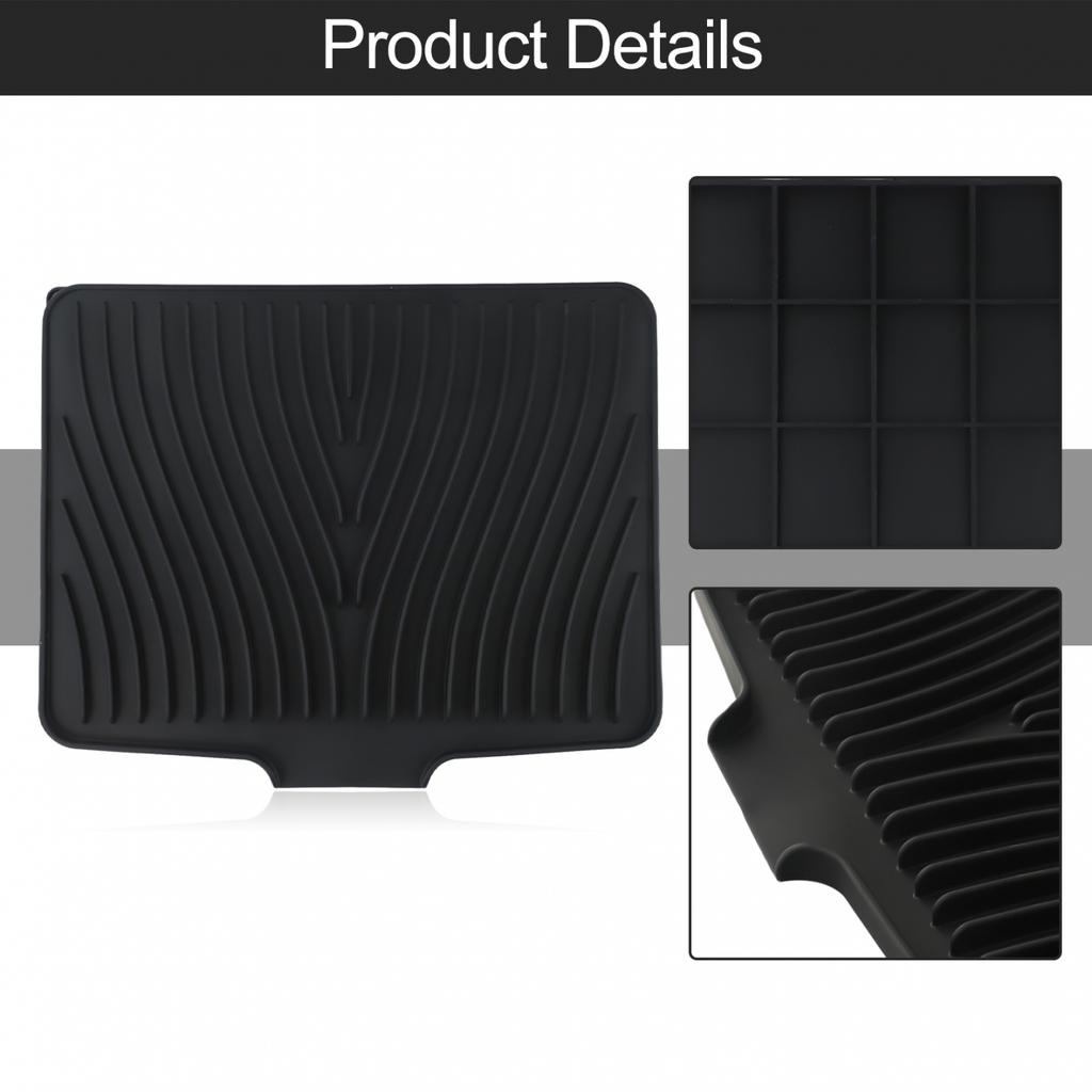 For Kitchen Tableware Dish Drying Mat 40x33cm Black/Gray/Beige/Green