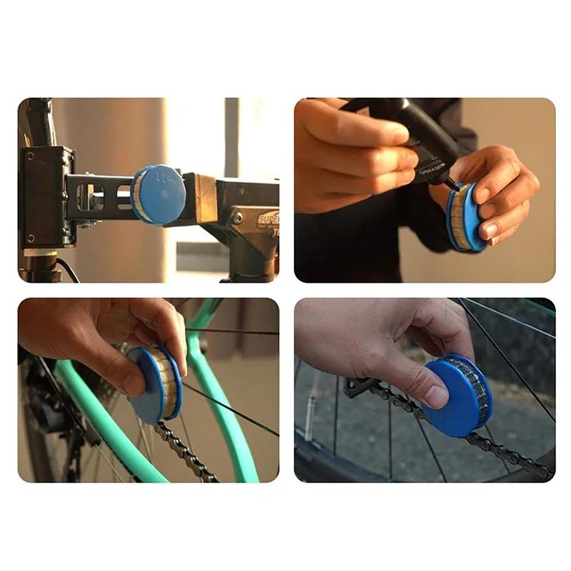Bike Chain Lubricator Bike Chain Oiler Lubricating Disc Bicycle Maintenance Tool Cycling Gear Roller Lubricant Bike Accessories