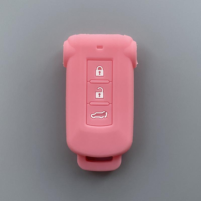 Silicone Car Key Cover Case for Mitsubishi Delica D5 Outlander 2014 Pajero Remote Key Car Accessories Bag