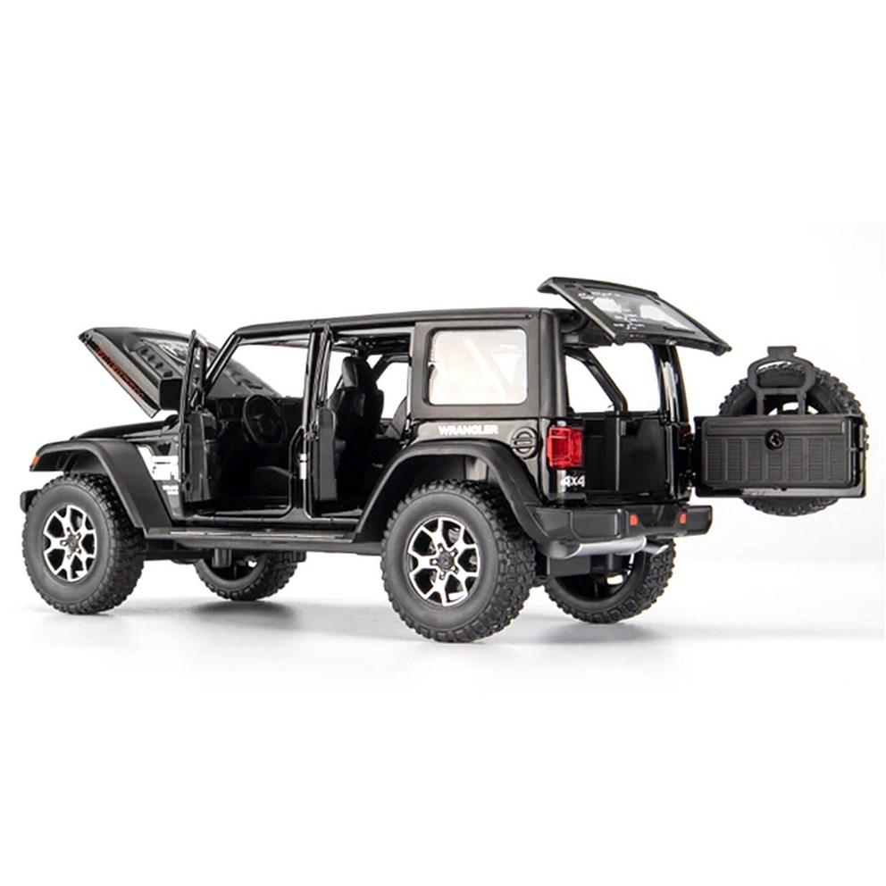 Jeep Wrangler Rubicon 1:22 Schaal Die-cast Metaallegering Pull-back Auto Model, Zwart