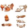 Elegant Satin 5 Cm High Heel Adult Female Latin Modern Ballroom Dancing Shoes