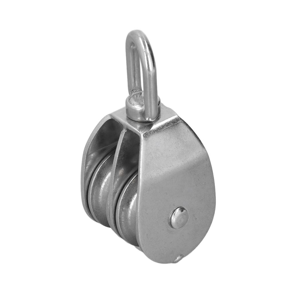 50mm 2.0in Marine Pulley Double Roller 400kg Loading 304 Stainless Steel Heavy Duty for Yachts Boats