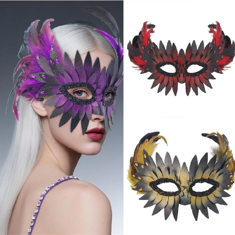 Adjustable Half Face masquerades Mask Owl Feather Accents Ergonomic Design For Costume Parties And Stage Performances