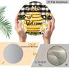 2D Flat, 1pc "Bee Welcome Plus" Monogrammed Round Metal Sign, Ideal for Home, Cafe, Restaurant, Garage, Garden Indoor and Outdoor Use, Event and