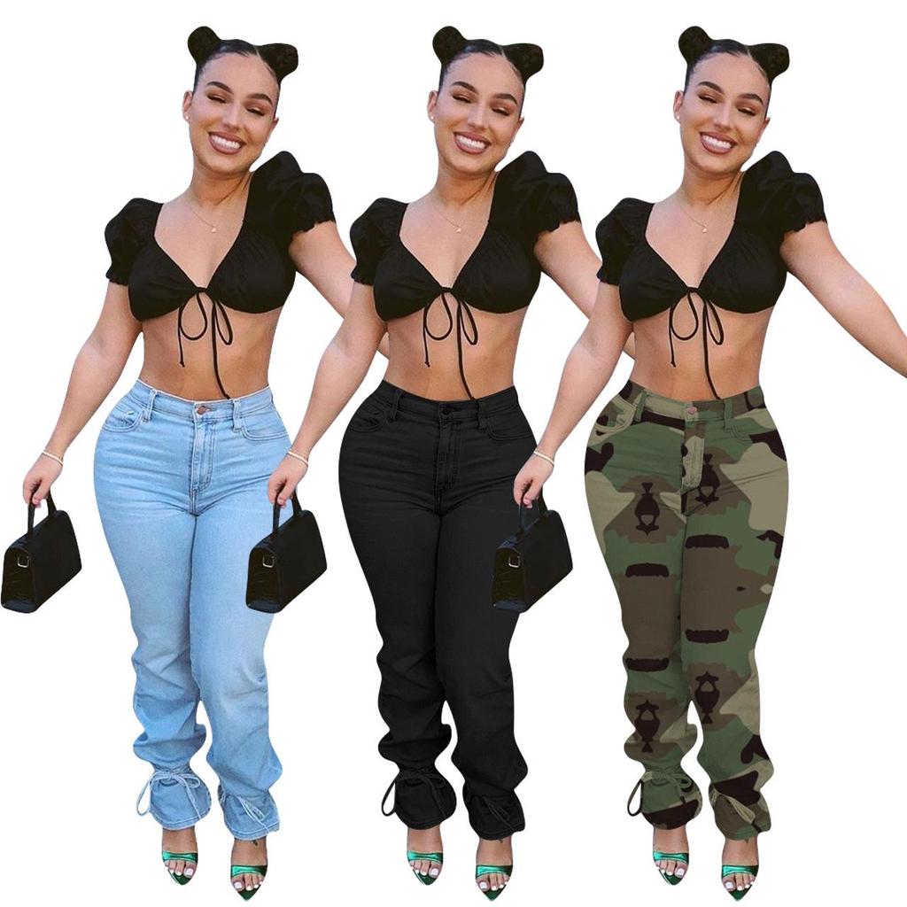 FE011 Women's European-American Casual Fashion Jeans